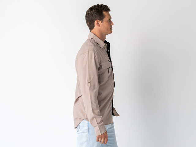 Superior Mens Syzmik Fishing Shirt Sand (Each) - SUP-FISH-M-SAND-XXX